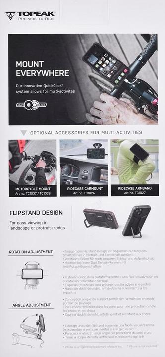 Produktbild Topeak Telefon RideCase iPhone 14. Schwarz/Grau (Apple iPhone 14)