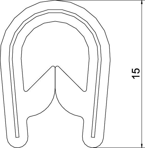 Produktbild OBO Bettermann OBO Vertr Kantenschutz KSB PVC (Kabeldurchlass, 1000 cm)