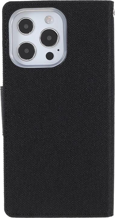 Produktbild iPhone 13 Pro Max - Canvas Stoff Leder Etui schwarz (Apple iPhone 13 Pro Max)