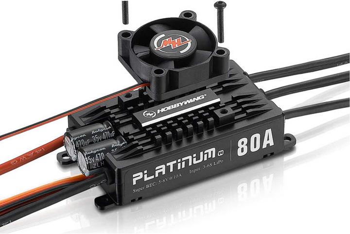 Actual product image Hobbywing Platinum Pro 80A V4 3-6s BEC 7A
