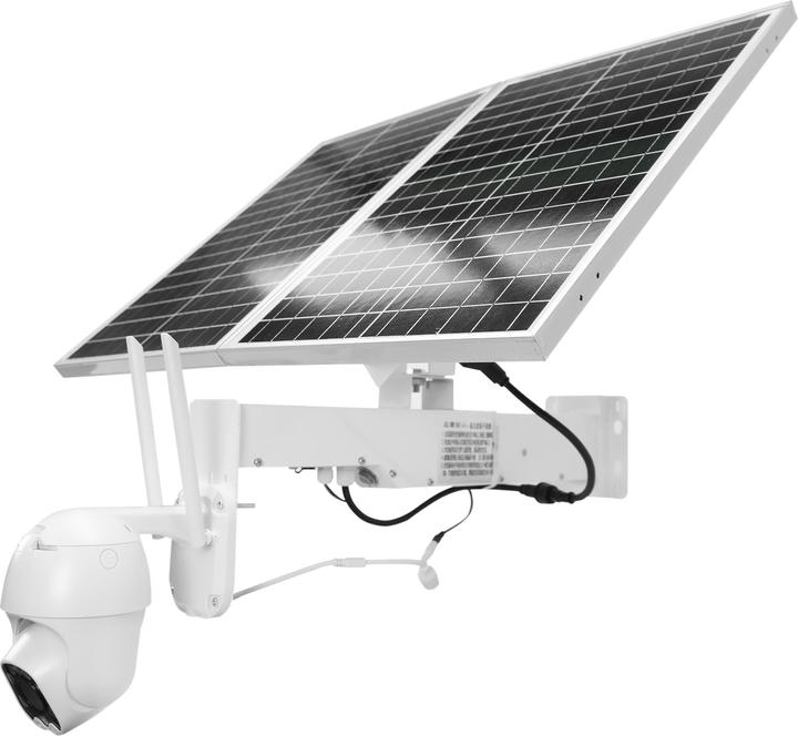Actual product image PNI IP60 Live PTZ video surveillance camera with solar panel, 2 MP, GSM 4G, SIM slot, optical zoom