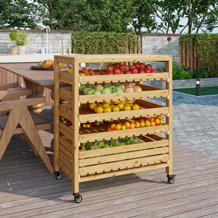 Produktbild Outsunny Obst- & Gemüseregal mit Rollen