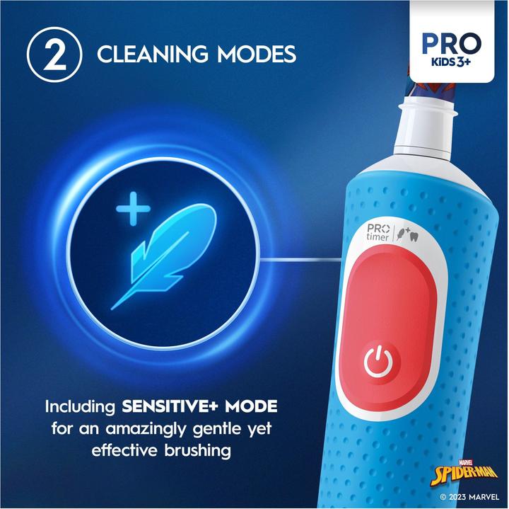 Immagine prodotto Oral-B Spazzolino Elettrico Ricaricabile Pro Kids con personaggi Marvel Spider-Man, 2 Testine, da 3 Anni In (Spazzolino oscillante)