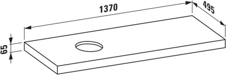 Image du produit Laufen Lani Plan de toilette, une découpe à gauche, 1370x495x65mm, H404682112