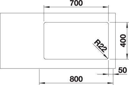 Image du produit Blanco Andano 700-U (Evier sous plan, 74 cm, 44 cm)