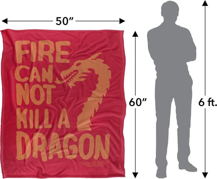 Produktbild Game of Thrones Decke Fire Cannot Kill A Dragon (152 x 127 cm)