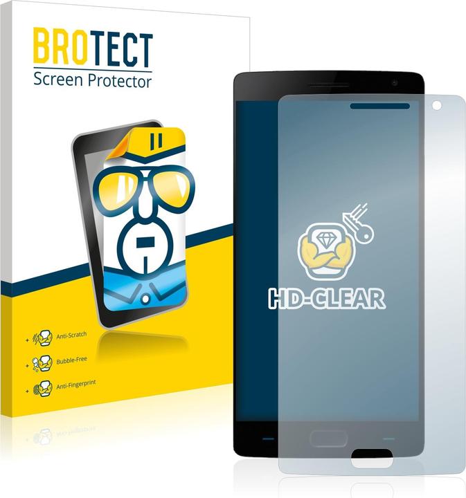 Productafbeelding BROTECT Schutzfolie Displayschutz Displayschutzfolie Folie Klar Transparent (2 Stuk, OnePlus 2)