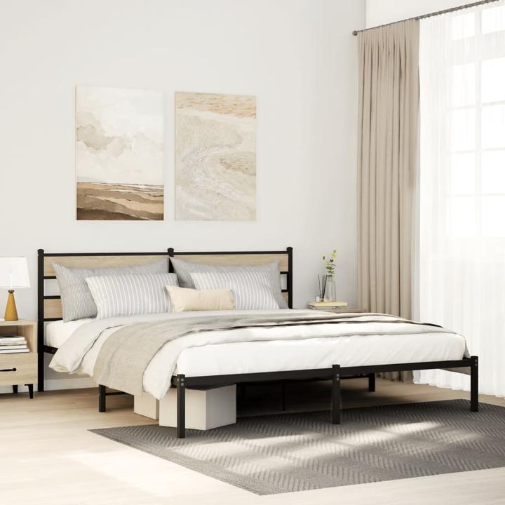 Actual product image VidaXL Metal bed Bed frame Bed Slatted frame Double bed without mattress 183x213cm (183 x 213 cm)