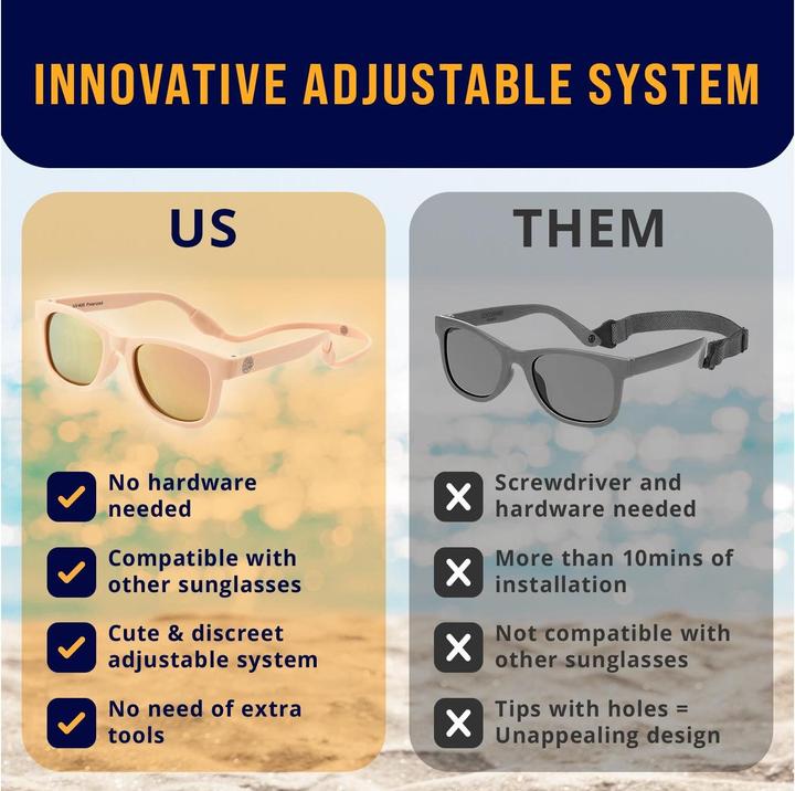 Actual product image Baby Sunnies Baby-Sonnenbrille mit Band Peach