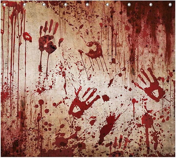 Actual product image Fiesta Shower curtain covered in blood
