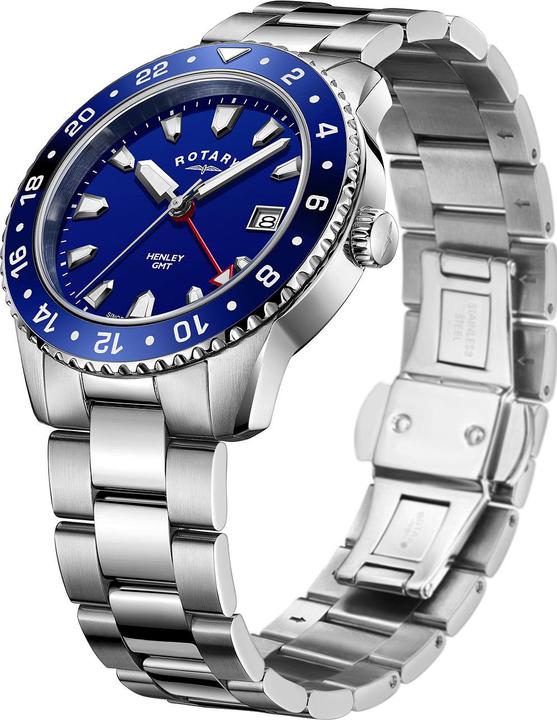 Produktbild Rotary GB05108/05 Henley GMT Herren 41mm 10ATM (Analoguhr, 41 mm)
