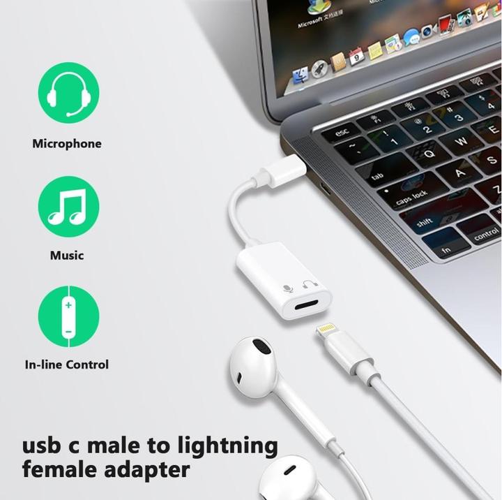 Produktbild PowerGuard USB-C zu Lightning Headphone Kopfhörer Adapter (USB Typ C)