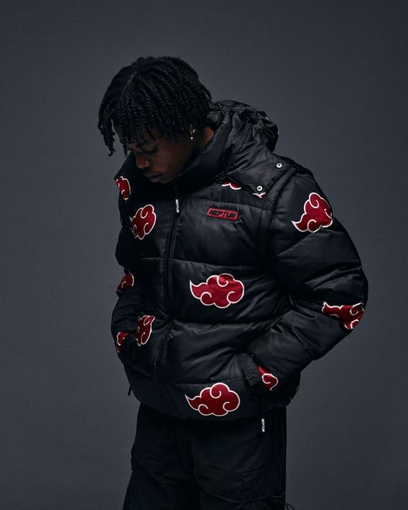 Actual product image Naruto Puffer Jacket Akatsuki Red Size XXXL (3XL)
