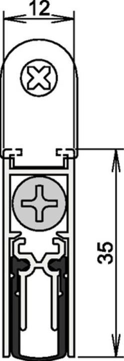 Athmer Türdichtung Doppeldicht® M-12/35 1-392 1-seitig Länge 708 mm Aluminium silberfarben eloxiert Holz...