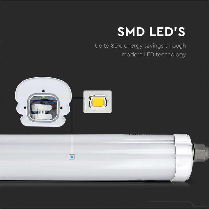 Produktbild V-TAC VT1249 LED Wasserdichte Lampe GSerie 1200mm 36W 4500K 120lmW (4320 lm)