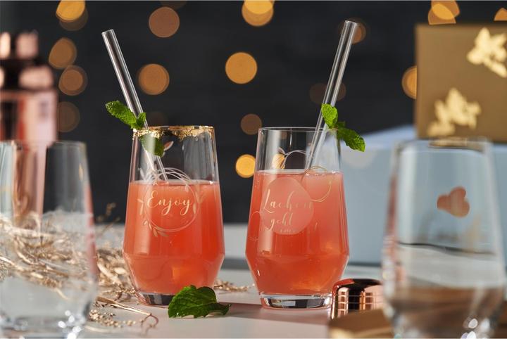 Produktbild Leonardo Longdrinkglas Presente Lachen 365 ml, 2 Stück, Transparent (3 dl, 4 x, Longdrinkgläser)