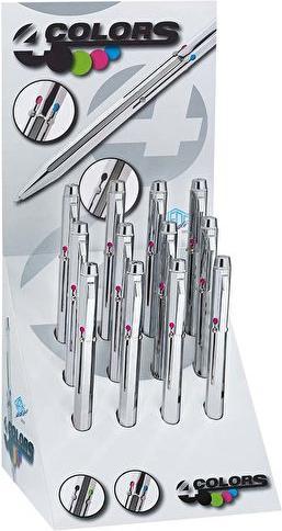 Image du produit Wedo Stylo à bille quatre couleurs (Chromage, 12 x)