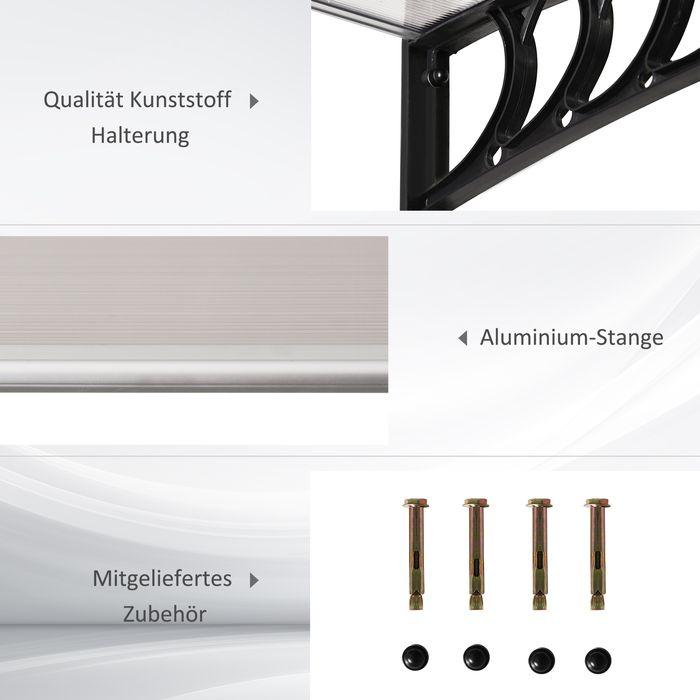 Image du produit Swisshandel24 Vordach für Haustür Überdachung 89 x 122 cm Haustürdach aus Polycarbonat, Weiss