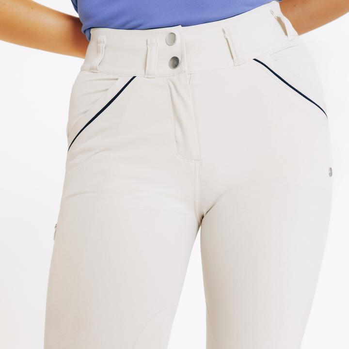Actual product image Fouganza Women's Ultra-Lightweight Horse Riding Jodhpurs - Beige (XS)