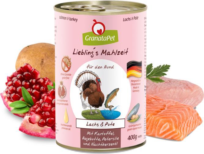 Actual product image Granatapet Lieblingsmahlzeit Lachs und Pute (Adult, 1 pcs., 400 g)