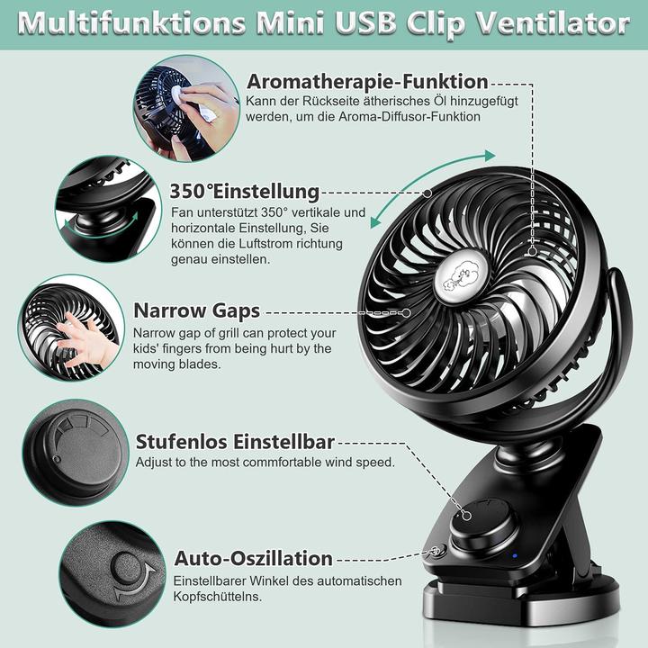 Image du produit AidSci Mini-clip USB Ventilateur