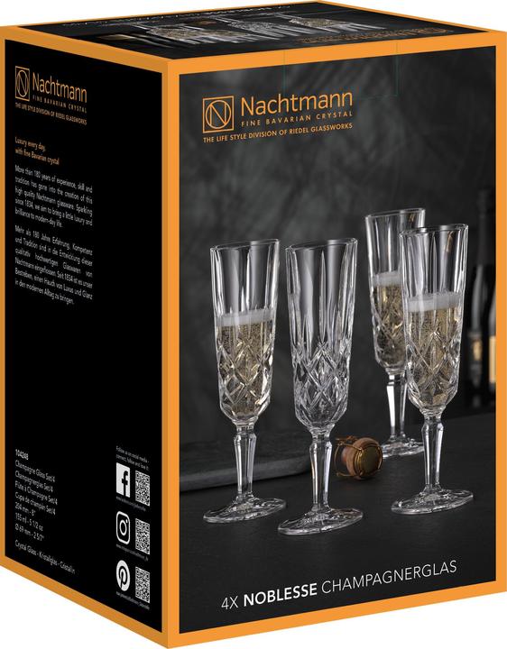 Immagine prodotto Nachtmann Champagnerglas Noblesse (15.50 cl, 4 Occhiali, Bicchieri da champagne)