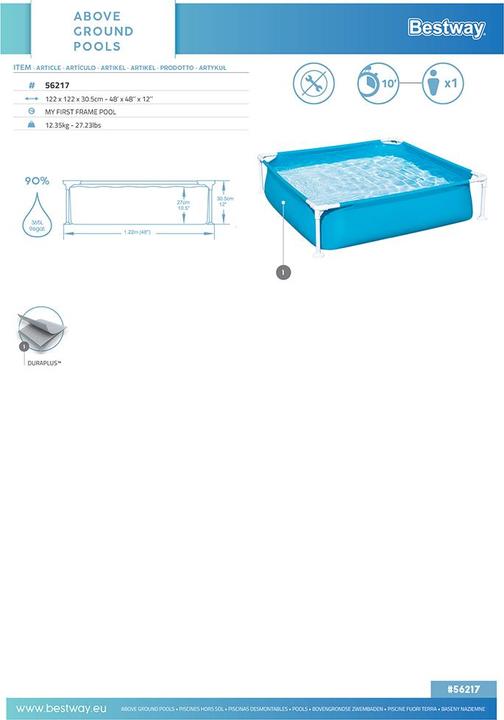 Label énergétique Bestway 56217 / 24 (122 x 122 x 30.5 cm)