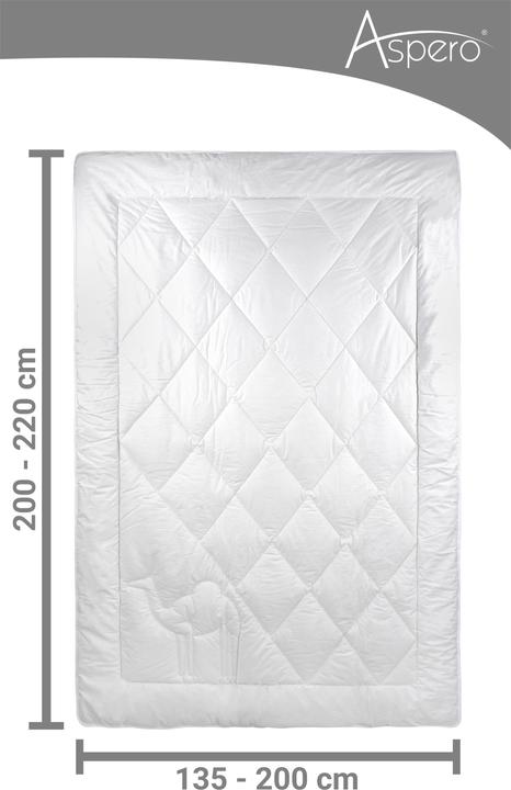 Produktbild Aspero Kamelhaar-Bettdecke RENNES (2300 g, 155 x 220 cm)