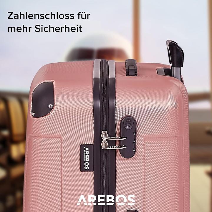Immagine prodotto Arebos Valigia (94 l, Bagaglio a mano (fino a 50 litri), M (50 - 90l), L (90 - 115l), XL (da 115l))
