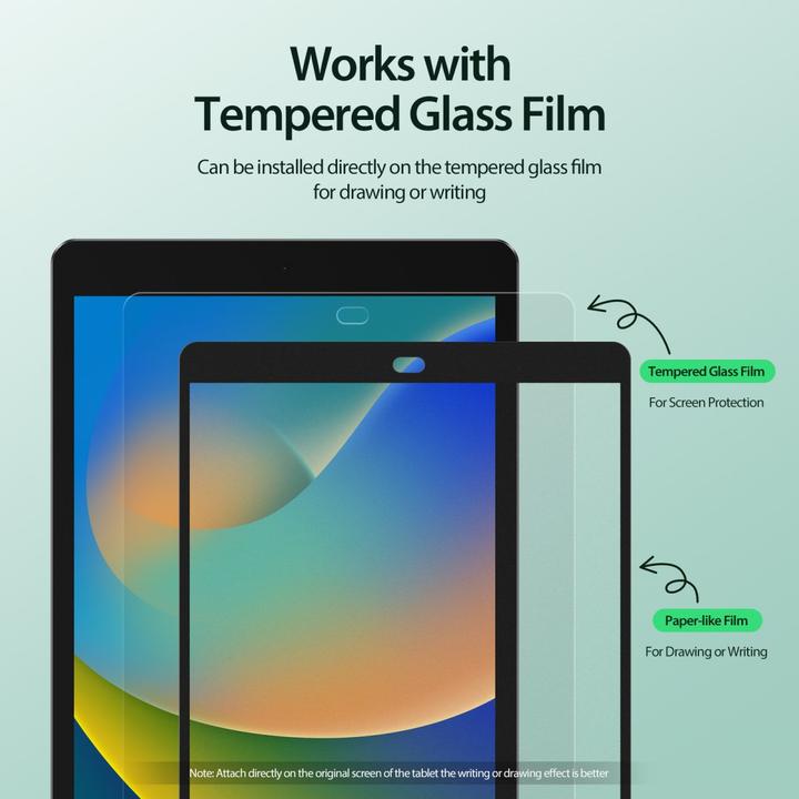 Actual product image Dux Ducis Naad Paperfeel protective film iPad 7/8/9 10.2 - Black (1 Piece, iPad 10.2)