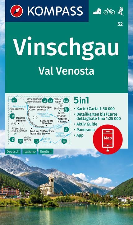 Immagine prodotto Mappa escursionistica 52 Val Venosta / Val Venosta 1:50.000