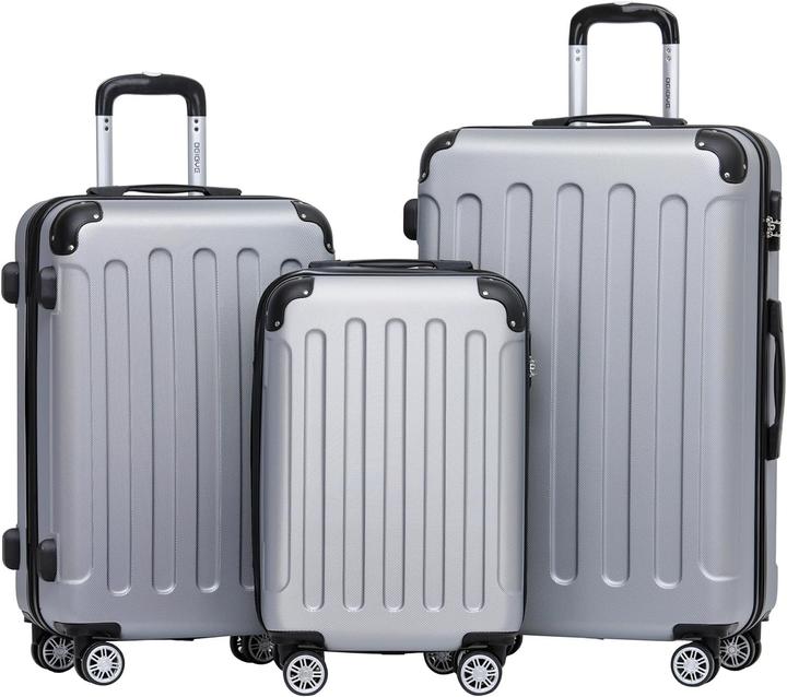 Beibye 3-teiliges Hartschalen-Kofferset (110 l, Handgepäck (bis 50l), M (50 - 90l), L (90 - 115l))