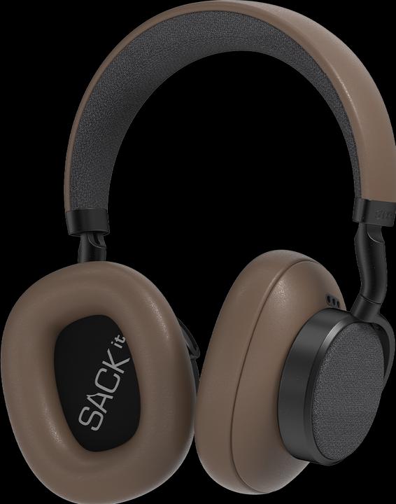 SackIT Touch 400 - Hybrid ANC Over-Ear Headphones - Brown (ANC, 50 h, Cable)