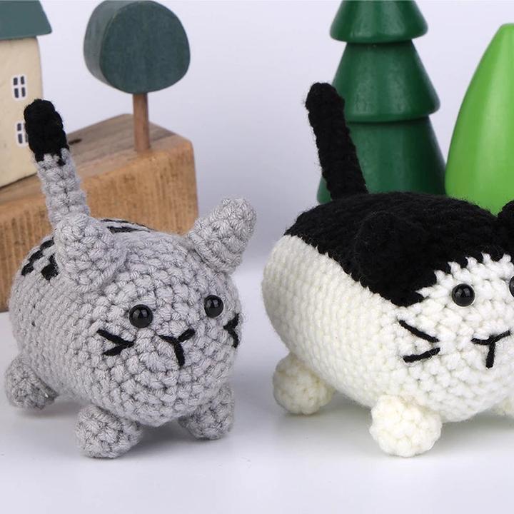Produktbild Activity Board Crochet Katze Kit für Anfänger mit Baumwolle Stricken Garn Garn Garn Nadeln Haken stricken Werkzeug
