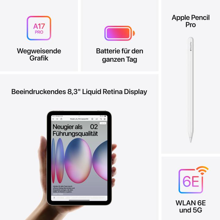 Produktbild Apple iPad mini (2024) (5G, 8.30", 128 GB, Space Grey)