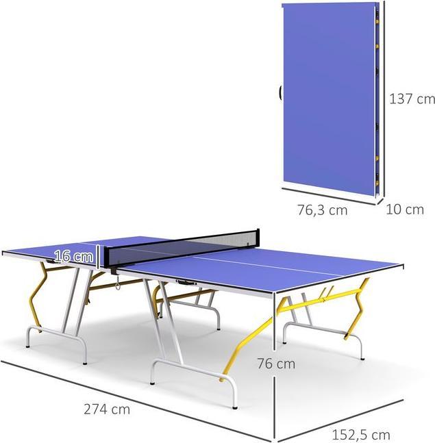 Immagine prodotto Swisshandel24 Tischtennisplatte klappbar, 2 Schläger, 3 Bälle, Blau