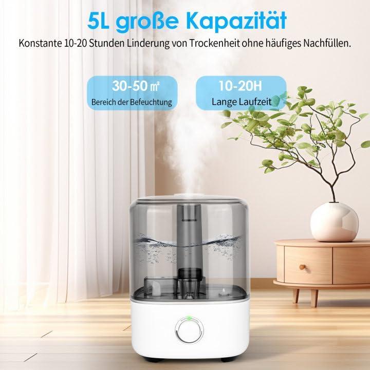 Image du produit Vankarr Ultraschall-Luftbefeuchter mit Top-Fill und 360° Düse (50 m²)