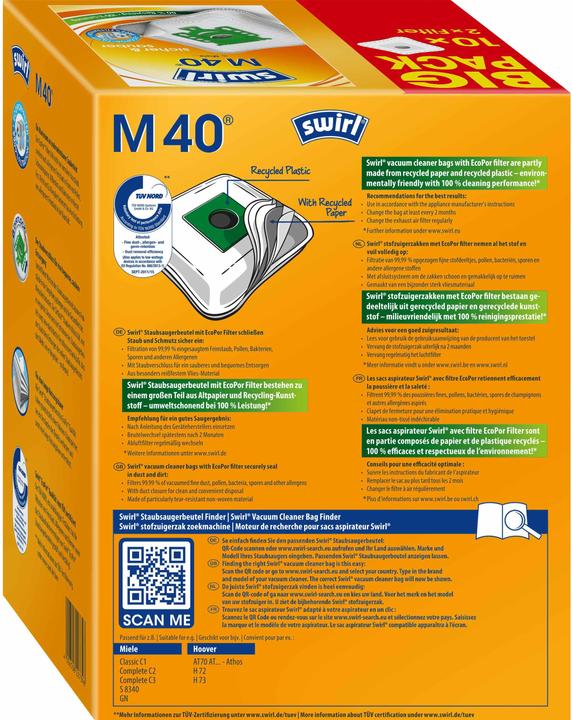 Image du produit Swirl Dust bags M40 Big-Pack (10 x)