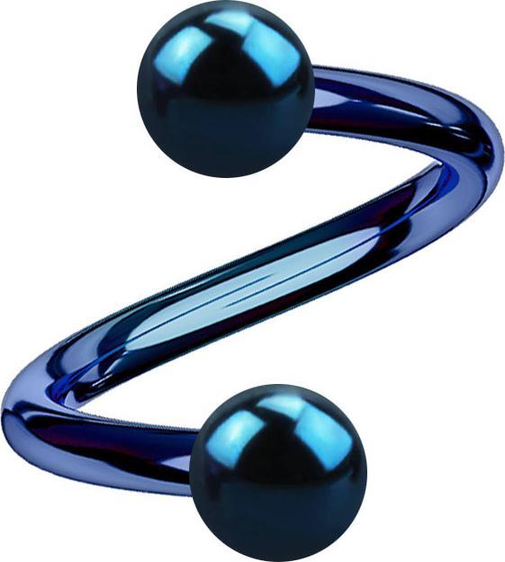 Produktbild Star Piercing Micro Spirale dunkelblau mit zwei Kugeln (Titan G23, ohne Messing)