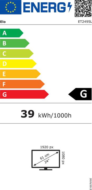 Energielabel ēlo Elo 2495L - LED-monitor - 60,5 cm (23,8") (23,8" zichtbaar) (1920 x 1080 Pixels, 23.80")