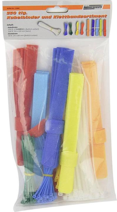 Actual product image Mannesmann Cable tie and Velcro assortment 350 pcs. (Plastic cable ties, 200 mm, 350 pcs.)