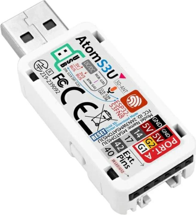 M5Stack AtomS3U ESP32S3 Development Kit with USB-A