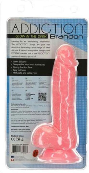 Actual product image Naked Addiction Brandon Glow In The Dark Dildo 19 cm