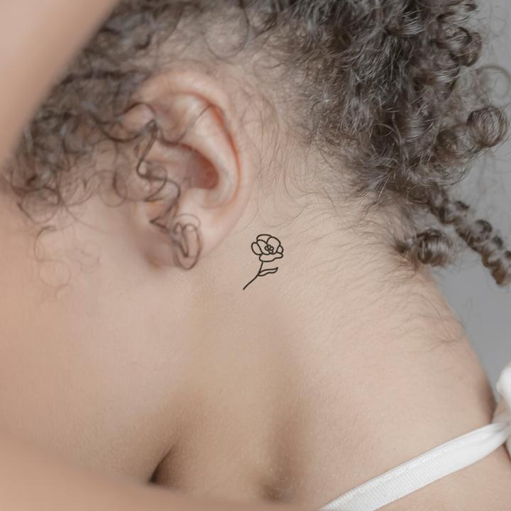 Immagine prodotto minink Tatuaggio temporaneo - Fiore di papavero con foglia