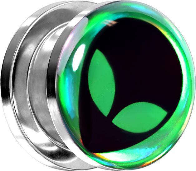 Image du produit Star Piercing Flesh Plug argent Alien (sans laiton, Acier chirurgical 316L)
