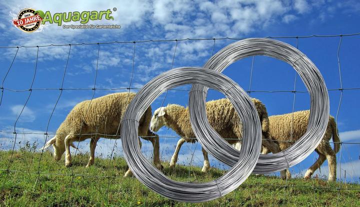 Immagine prodotto Aquagart 375m Spanndraht 3,0mm für Wildzaun Forstzaun Weidezaun Knotengeflecht