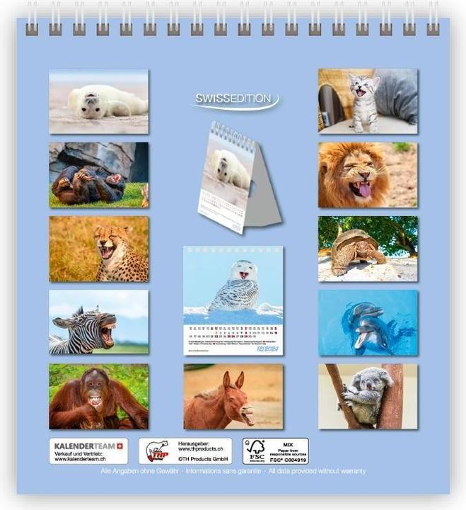 Produktbild Kalender Lustige Tiere Mini 2024 (11 x 10 cm)