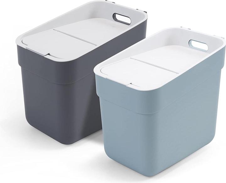 Image du produit Curver Ready to Collect 254718 Système de tri des déchets en plastique blanc, gris foncé, G (40 l)