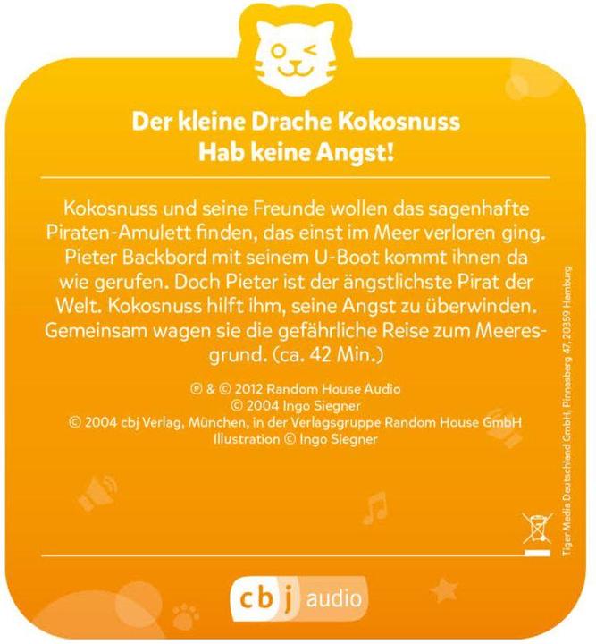 Produktbild Tigermedia Tigercard Der kleine Drache Kokosnuss Hab keine Angst (Deutsch)