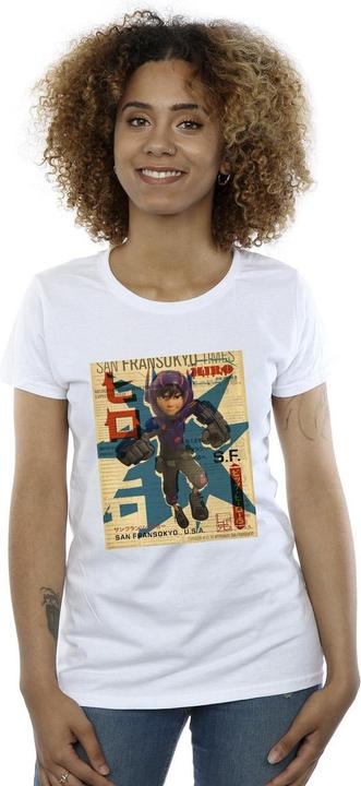 Immagine prodotto Disney Big Hero 6 Baymax Hiro Newspaper Maglietta Donna (XL)